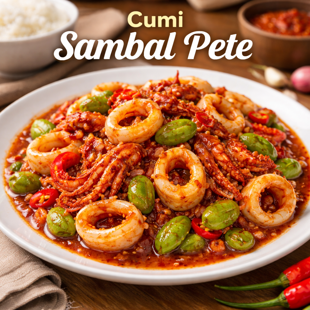 Cumi sambal pete Mang Engking